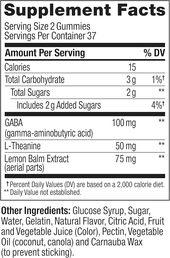 OLLY Goodbye Stress Gummy, GABA, L-Theanine, Lemon Balm, Stress Relief Supplement, Berry - 74 Count