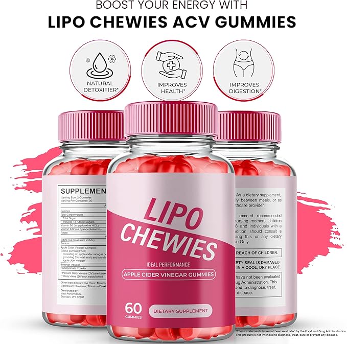 Lipo Chewies Gummies - Advanced Formula Supplement Support, 60 Gummies for 1 Month