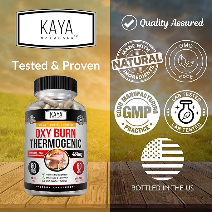 Kaya Naturals Supreme Fat Burner - Weight Loss Pills Women & Men - Appetite Suppressant Supplement - Powerful Thermogenic Diet Pills - Natural Energy Boost Oxy Burn 60 Count