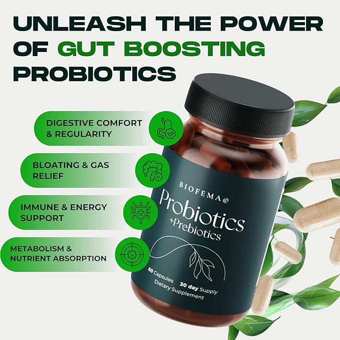 Targetted Delivery Probiotics + Prebiotic for Women - Probiotics for Digestive, Gut Health and Body Balance- 40 Billion CFUs - 4 Highly Researched Good Bacteria Strains - 60 Vegan Capsules