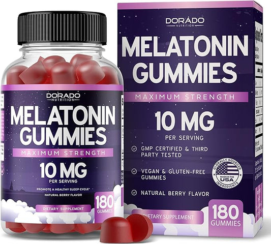 Melatonin Gummies 20mg for Adults (180 Count) - Quick Dissolve Melatonin 20mg Gummies - Gummy for Adults Contains 10mg - High Potency - Mixed Berry Flavor - Non-GMO, Vegan Supplement & Made in USA