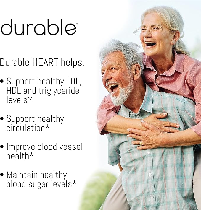 Durable Heart - Extra-Strength 1,000 mg Bergamonte Citrus Bergamot +Olive Leaf Extract +Non-GMO Vitamin C – Natural Heart Health Supplement for Healthy Cholesterol Support – Made in the USA (6 Bottle)