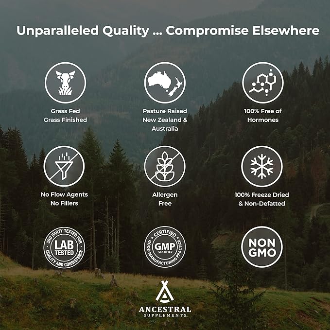 Ancestral Supplements Grass Fed Beef Intestines with Stomach (Tripe), 3000mg, Digestion Supplement Supports Acid Reflux and Gut, Intestine and Digestive Health, Non GMO, 180 Capsules