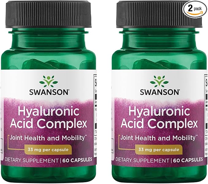 Swanson Hyaluronic Acid Complex 33 mg 60 Caps (2 Pack)