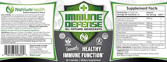 Immune Defense Capsules | 60 Count | Natural Immune Booster | Natrium Health
