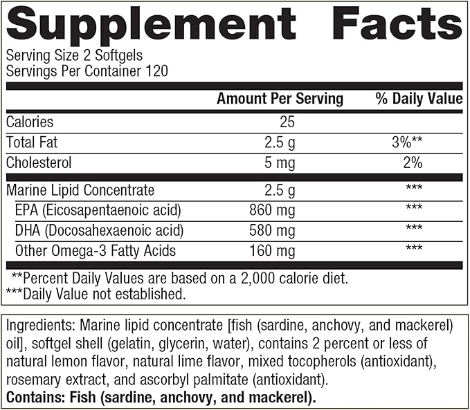 Metagenics OmegaGenics Fish Oil EPA-DHA 720 mg - Omega-3 Fish Oil Supplement - High Potency - for Heart Health, Musculoskeletal Health & Immune System Health* - with DHA & EPA - 240 Softgels