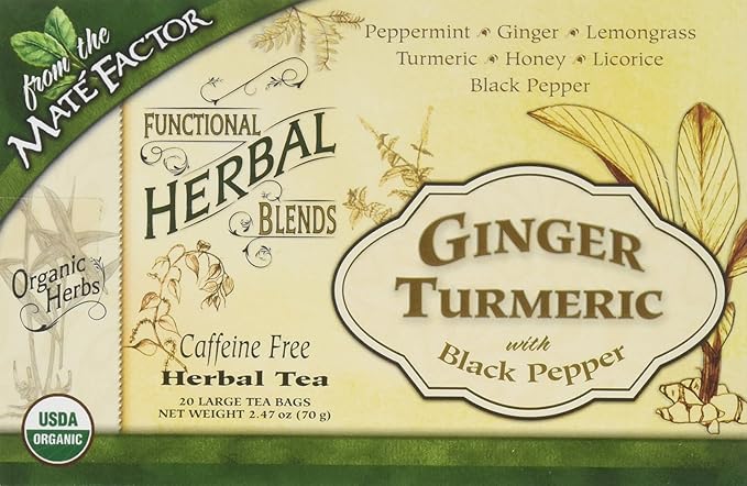Mate Factor Functional Herbal Blends - Ginger Turmeric with Black Pepper 20 Bag(S)