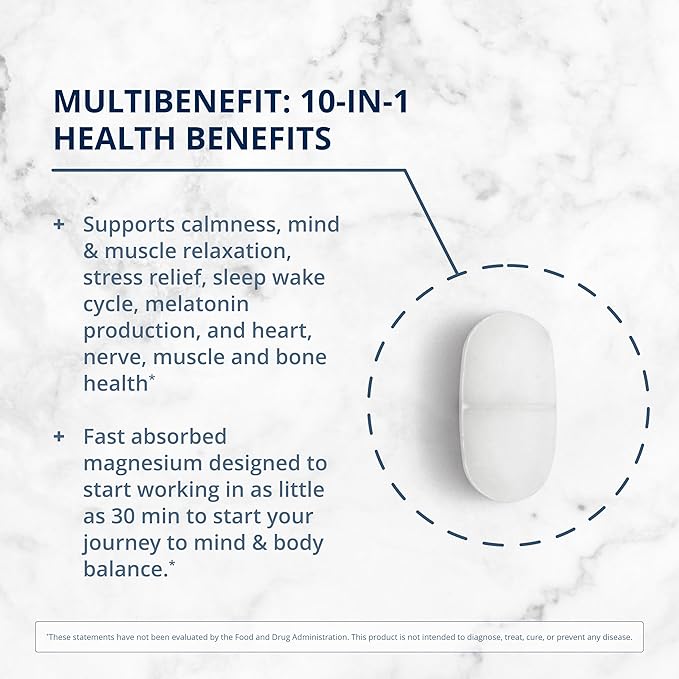 Metagenics Magnesium Glycinate - Highly Absorbable - Support for Sleep, Stress Relief, Muscle, Bone, Heart & Nerve Health - Gluten-Free - Non-GMO - Vegetarian - 120 Tablets
