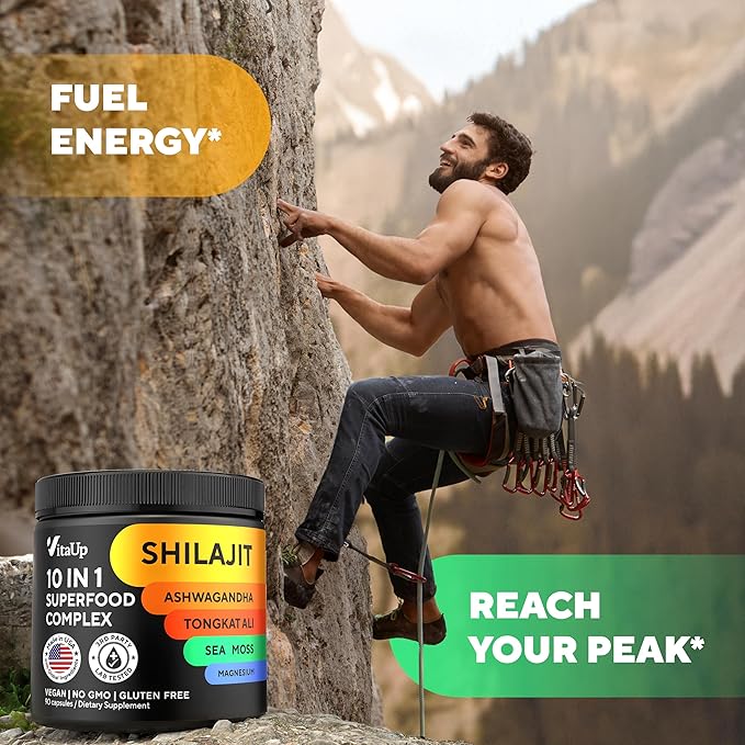 Shilajit Capsules 10 in 1 with Kava Kava - USA Made Himalayan Shilajit for Men with Tongkat Ali, Ashwagandha, Kava Kava for Energy & Immunity Support - 90 Count