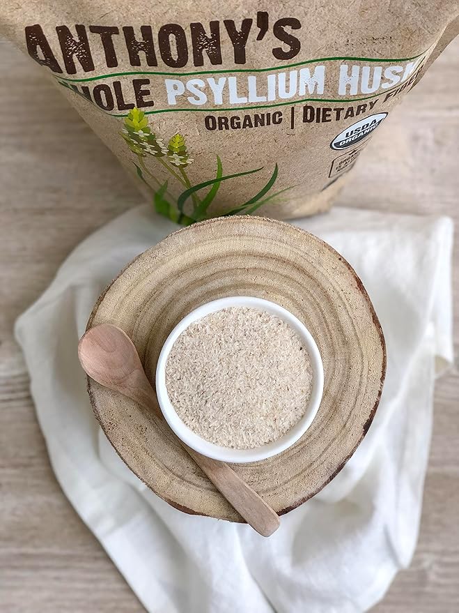 Anthony's Organic Whole Psyllium Husks, 1.5 lb, Dietary Fiber, Gluten Free, Non GMO, Keto Friendly