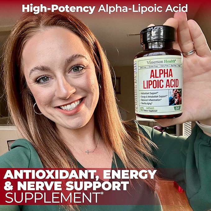 Alpha Lipoic Acid - ALA Nerve Support Supplement 650mg for Inflammation, Energy, Metabolism, Antioxidant & Aging Support. High Potency Alpha-Lipoic Acid - Vegan, Non-GMO. Made in the USA. 60 Capsules