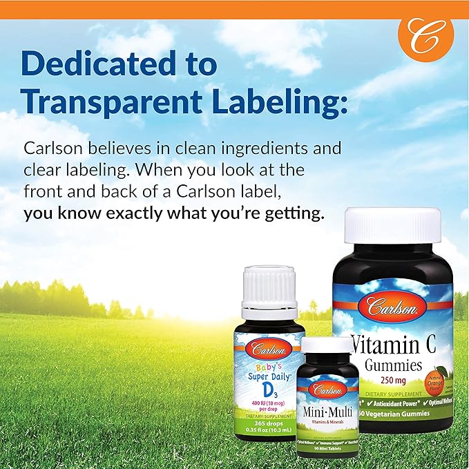 Carlson - Lutein & Greens, 20 mg, Vision Support & Eye Function, Antioxidant, 60 Vegetarian Capsules
