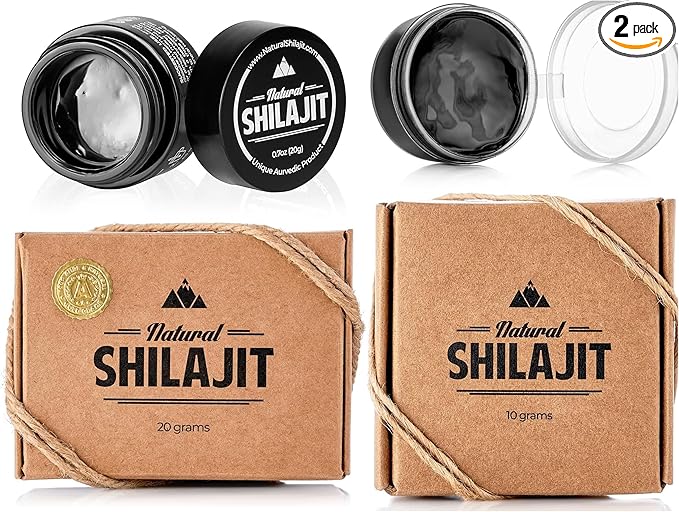 NATURAL SHILAJIT Resin - Shilajit Supplement with Fulvic Acid & Trace Minerals, Plant Based Nutrients for Energy, Immune Support & Vitality - 20 Gram & 10 Gram