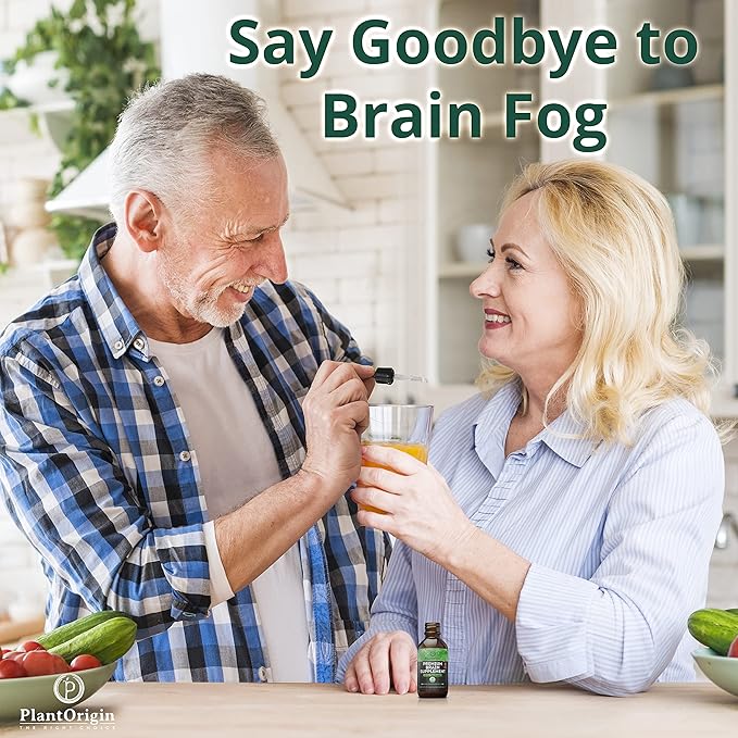 Premium Brain Nootropic Drops |Memory Focus & Concentration | Ashwagandha Ginseng & Ginkgo Biloba | USDA Organic Vegan & Non GMO | Gluten Free 30 Servings 2 OZ
