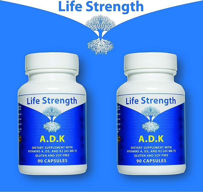 ADK 90 CT Physician Formulated Vitamins A1, D3 & K2 (as MK7) Bone, Heart & Immune System Support Gluten Free, Soy Free, Non-GMO (90 Count Pack of 1)