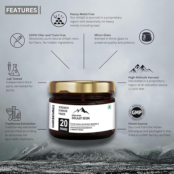 Pure Himalayan Shilajit Resin High Potency for Men & Women, Pure Natural Shilajit, 500 mg Per Serving, Naturally Occuring Trace Minerals & Fulvic Acid for Energy, Metabolism & Immune Support