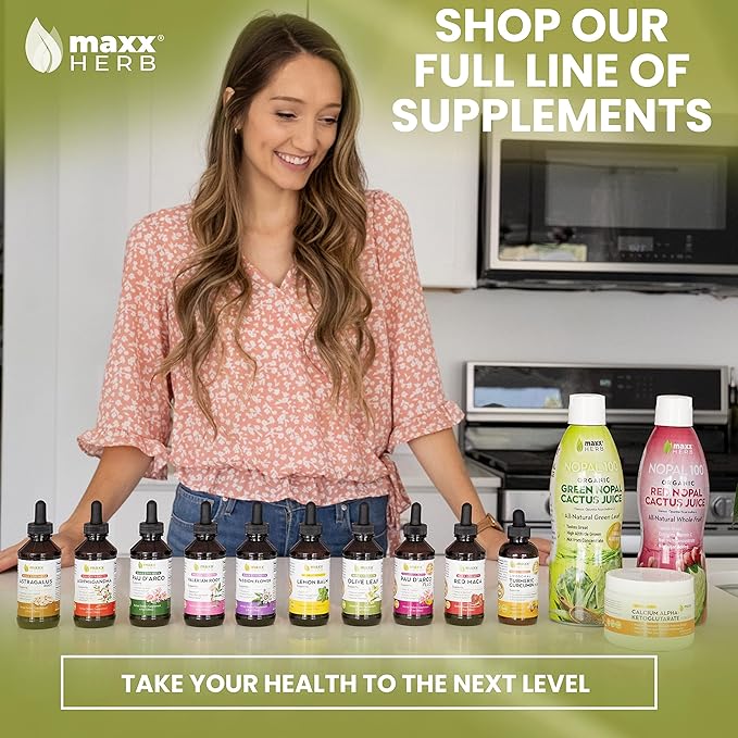 Maxx Herb Olive Leaf Extract – Max Strength Oleuropein Liquid Absorbs Better Than Capsules or Tea, for Immune Support, Heart Health, and Seasonal Wellness - 4 Bottles, 4 Oz Each (240 Servings)