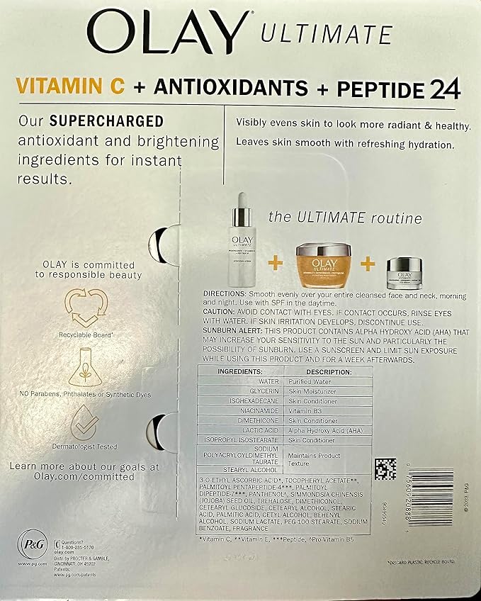 Olay Ultimate Vitamin C + Antioxidants + Peptide Twenty Four (2 Pack)
