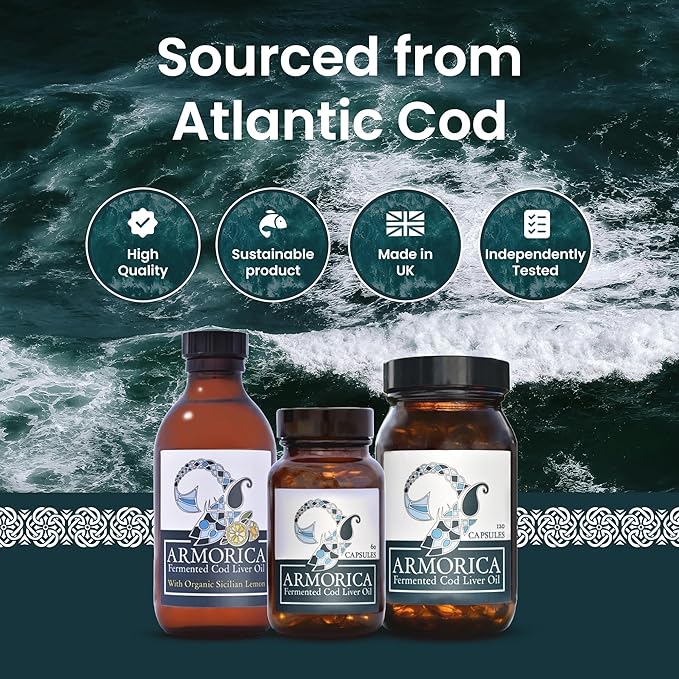 Fermented Cod Liver Oil - Cold Processed, Lacto-Fermented & Raw Cod Liver Oil - Made Exclusively with Atlantic Cod (Unflavoured, 120 Capsules)