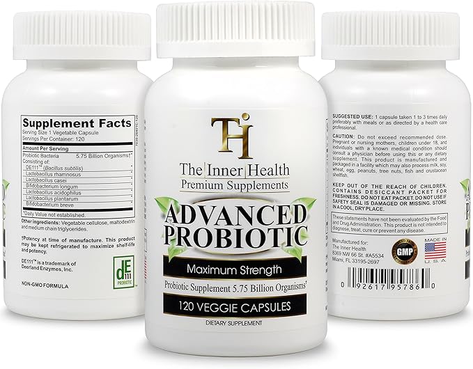 PROBIOTIC Supplement 5.75 Billion Organisms-Bacillus Subtilis Bifidobacterium Longum L.Acidophilus L.Rhamnosus L.Plantarum-120 Caps