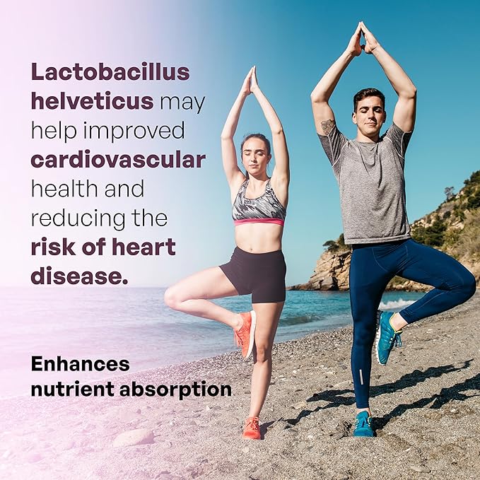 L-Helveticus Probiotic Bacteria with 25 Billion CFU for Women & Men, Helps Digestion, Nutrient Absorption and Fight Bad Bacterias - 60 Veggie Capsules