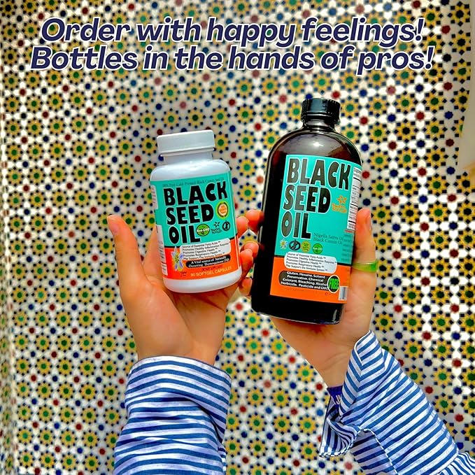 Black Seed Oil 8 Oz - Premium Nigella Sativa Cold-Pressed Turkish Black Cumin Oil - High Strength 3X Thymoquinone - Natural Immune, Digestive & Respiratory Support - Super Food Oil Supplement