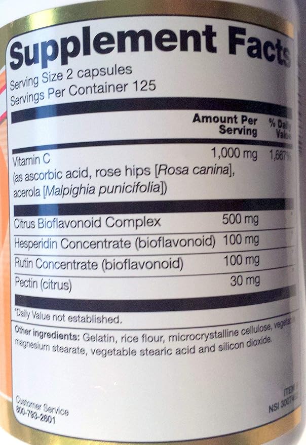 Vitacost Buffered C w/ Bioflavonoid Complex -- 1000 mg per serving - 250 Capsules