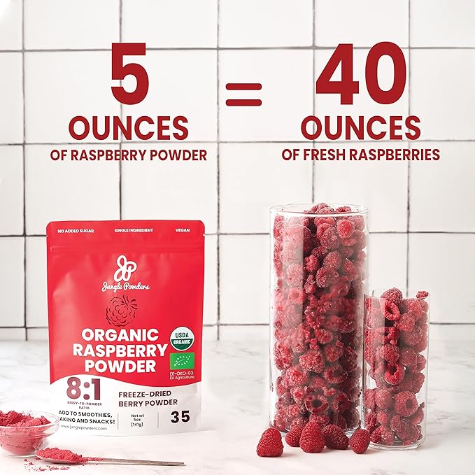 Wild Bilberry Extract Organic Blueberry Powder USDA Organic Raspberry Powder Bundle Blueberries Raspberries Powdered Whole Berry for Baking Bilberry Supplement for Eyes