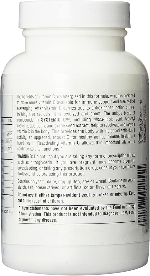 Source Naturals Systemic C, 500mg - 120 Tablets