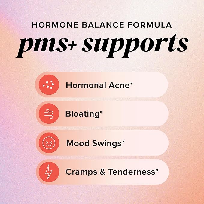 PMS Support Supplement for Women with PMS Relief | Hormonal Acne, Hormone Balance & Period Relief | Chasteberry Supplements | Microbeadlets with Dong Quai, Cranberry & Vitamin B6 | Non-GMO 30ct