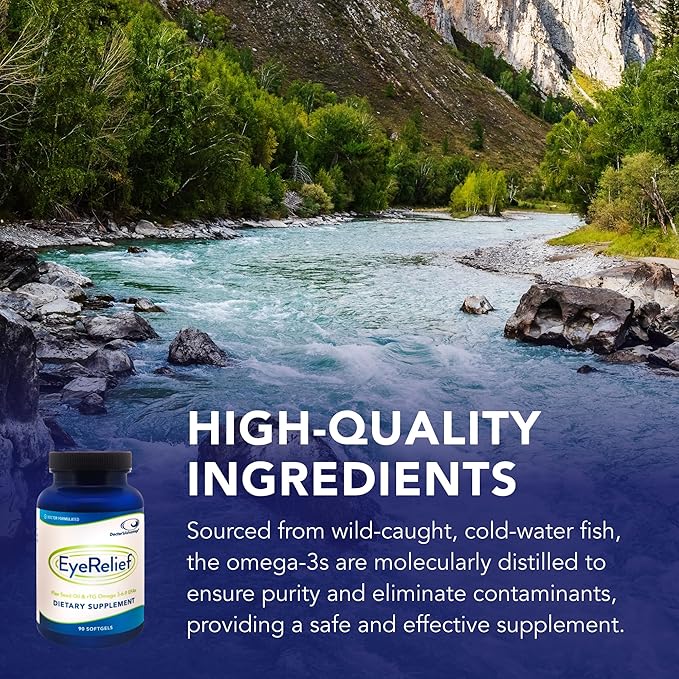 Doctor's Advantage Eye Relief Dietary Supplement 90 Count Softegels | 1-Month Supply of Natural Triglyceride Omega 3 Fish Oil for Retinal Gland Support