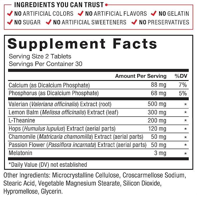 Force Factor Somnapure Drug-Free Sleep Aid for Adults for Occasional Sleeplessness with Melatonin & Valerian, Non-Habit-Forming Sleeping Pills, Fall Asleep Faster, Wake Up Refreshed, 60 Tablets
