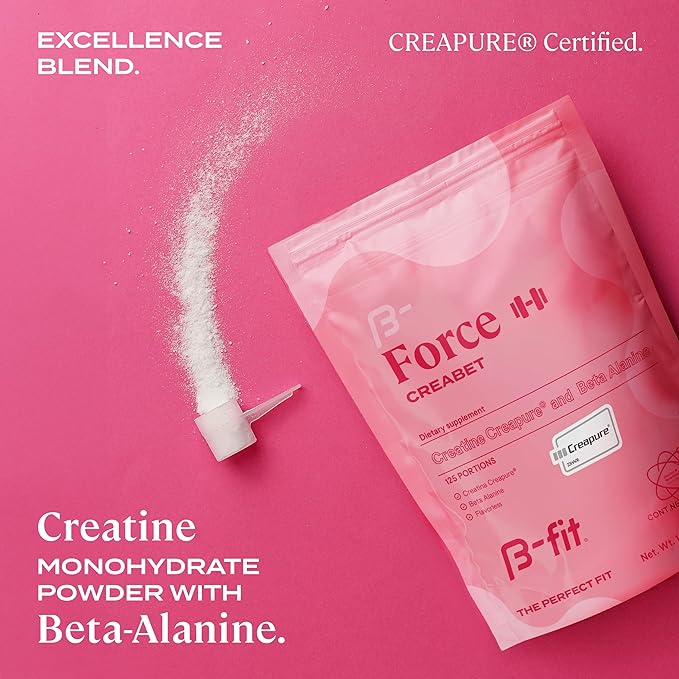 Creabet Creatine Monohydrate for Women - Creapure - Creatine Monohydrate Powder with Beta-Alanine 500g - Pre Workout Supplement - 125 Servings +4 Months Supply - Unflavored