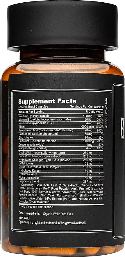 Live Bearded Beard Boost - Hair Growth Multivitamins with Biotin 10,000mcg, Vitamins C, E and Zinc - Thick, Strong, Full Grow Support - Made in The USA | 60-Day Supply