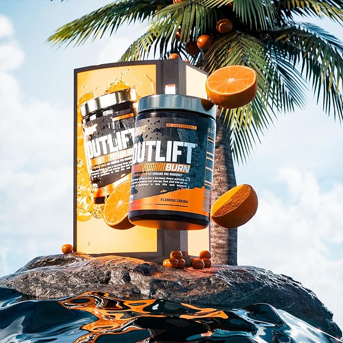 Nutrex Outlift Burn Pre-Workout Supplement for Energy, Focus & Endurance | Metabolyte, L-Citrulline, Beta-Alanine & Caffeine | Thermogenic Formula for Performance (22 Servings, Florida Crush)