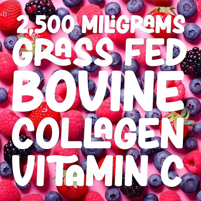Liquid Collagen for Woman Daily 2.5g with Vitamin C, Natural Berries Flavors, 16 Fl Oz, Helps Support Healthy Bones, Joints, Skin & Teeth with Vitamin C by Llorens Wellness
