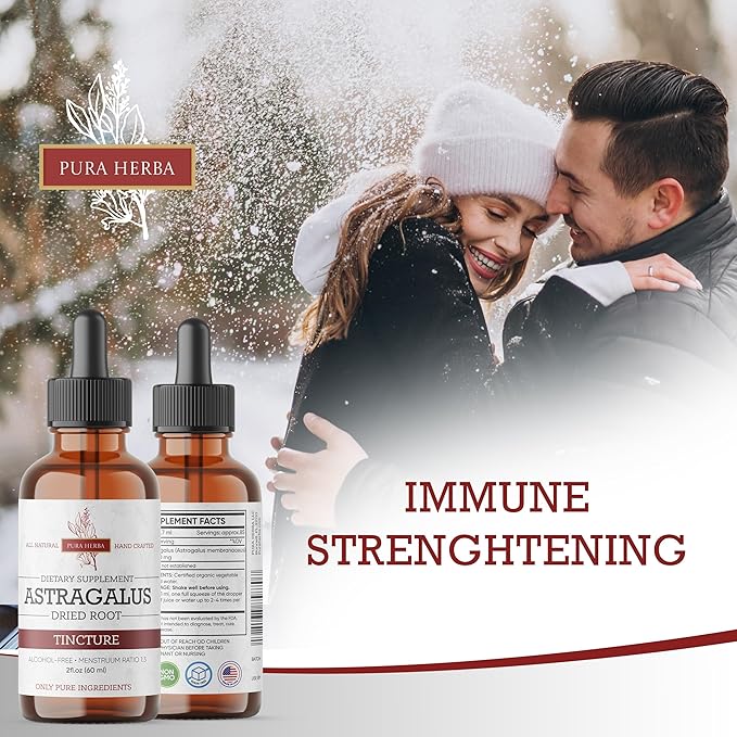 Organic Astragalus Tincture - Premium Astragalus Root Extract for Immune Support - Alcohol-Free, Sugar-Free, Vegan - High Potency Liquid Supplement - Made in USA - 2 Fl.Oz.