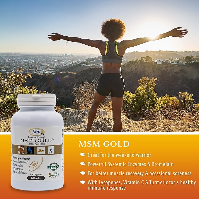 NWC Naturals MSM Gold Systemic Enzyme Supplement - 150 Cap - 2 Pack