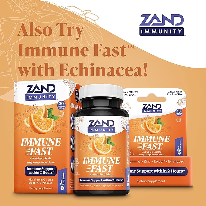 ZAND Immune Fast Elderberry Chews | Boosts Immune Response & Cell Activity w/EpiCor* & Vitamin C, 30 Tablets, 10 Serv.