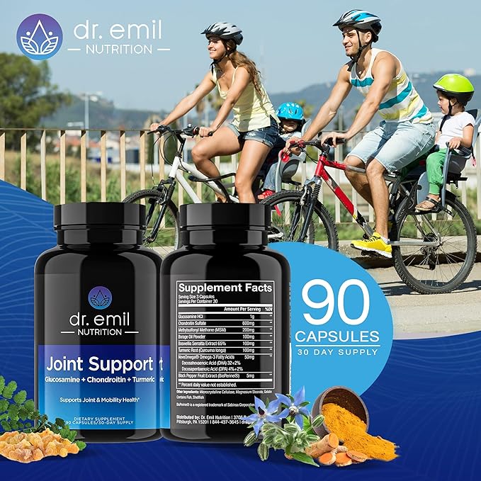 DR. EMIL NUTRITION Joint Aid Supplement - Joint Supplement with Glucosamine Chondroitin, MSM & Turmeric - Joint Health Supplement for Mobility and Discomfort for Men and Women* (60 Capsules)