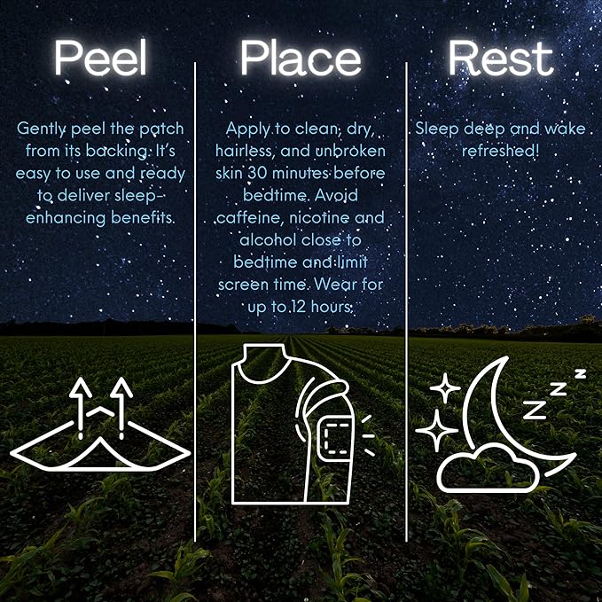 Sleep Patches – Natural Nighttime Support with Melatonin, Magnesium & L-Theanine | Skin-Friendly, Waterproof & Easy to Use | Promotes Relaxation for a Restful Night & Refreshed Mornings