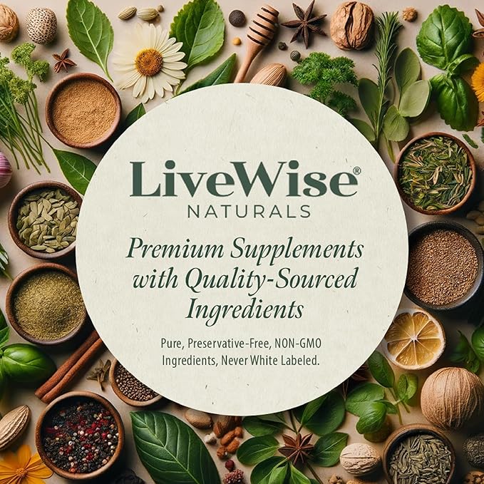 LiveWise Naturals B12 Vitamin Drops Non-GMO, Organic Bioactive Blend for Energy, Clarity, Focus, and Easy Absorption, Adenosylcobalamin & Methylcobalamin Supplement, Vegan, Gluten-Free, Dairy-Free