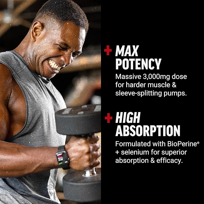 Force Factor L-Arginine,3-Pack,Nitric Oxide Supplement with BioPerine to Help Build Muscle & Support Stronger Blood Flow,Circulation,Nutrient Delivery,& Pumps,L-Arginine 3000mg,3g,450 Capsules