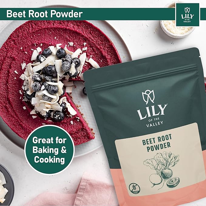 LILY OF THE VALLEY Beet Root Powder - Plant-Based Superfood Powder for Cooking, Baking & Smoothies - Natural Nitric Oxide Source - Vegan & Gluten-Free - Packed in Resealable Pouch (8oz, 226g)