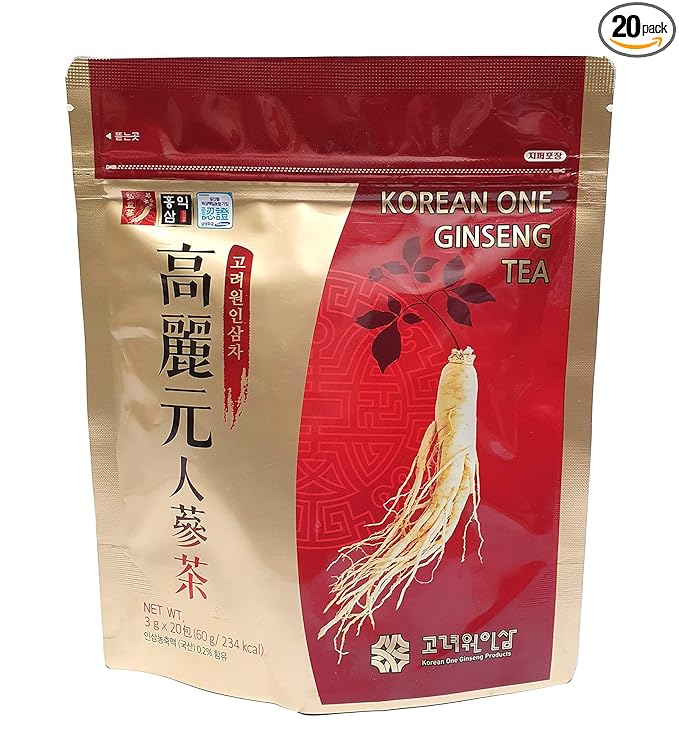 LENITH 100% Original Korean One Panax Ginseng Tea 20T Roots Extract Granules 60g (3g X 20T)