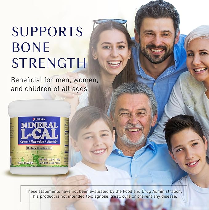 Mineral L-Cal, Calcium with Vitamin D3 In Ball Format, Enriched with Magnesium and Minerals, Water Soluble and Fast Absorbing, Calcium Magnesium D3 Supplement, 3,600 Balls & 360g per Bottle, Pack of 6