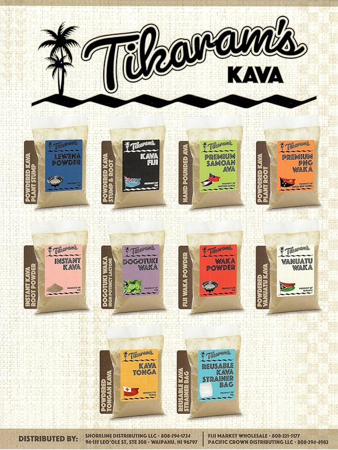 Tikaram's Kava Powder - Premium Papua New Guinea (PNG) Waka, 1/2 Pound (8oz), Fiji Market Wholesale LLC