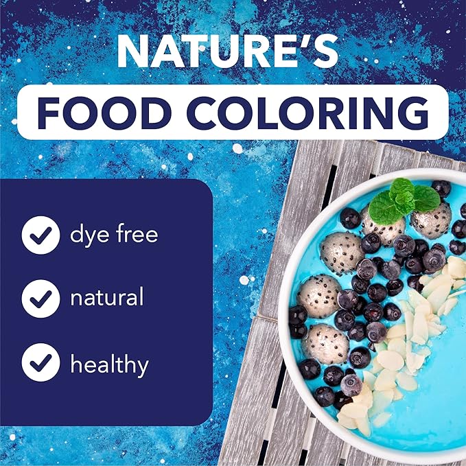 Organic Blue Spirulina Powder - 100% Natural Powdered Blue-Green Algae, No Fishy Smell, Nutrient-Dense Superfood, High Protein, USDA Organic, Non-GMO, Vegan, Make Colorful Food Creations - 30g