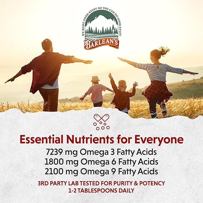 Barlean's Organic Lignan Flaxseed Oil Liquid Supplement from Cold Pressed Flax Seeds - 7,230 mg ALA Omega-3 Fatty Acids for Heart Health, Vegan and Gluten Free, 16 oz