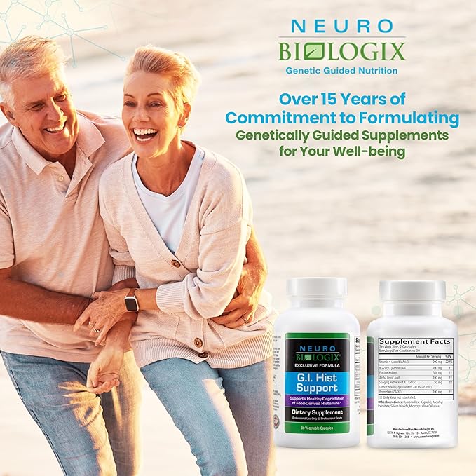GI Hist Support - Histamine Blocker with Vitamin C, Quercetin, Bromelain & More – Immune Support Supplement to Help Promote Histamine Breakdown & Digestive Comfort - Helps Ease Meal-Related Discomfort